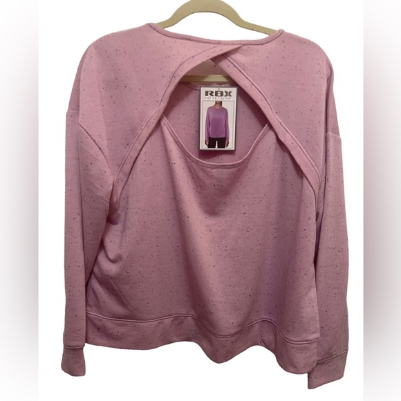 RBX Active Speckle French Terry Top Lavender with Keyhole back NWT Size Large - Picture 5 of 8